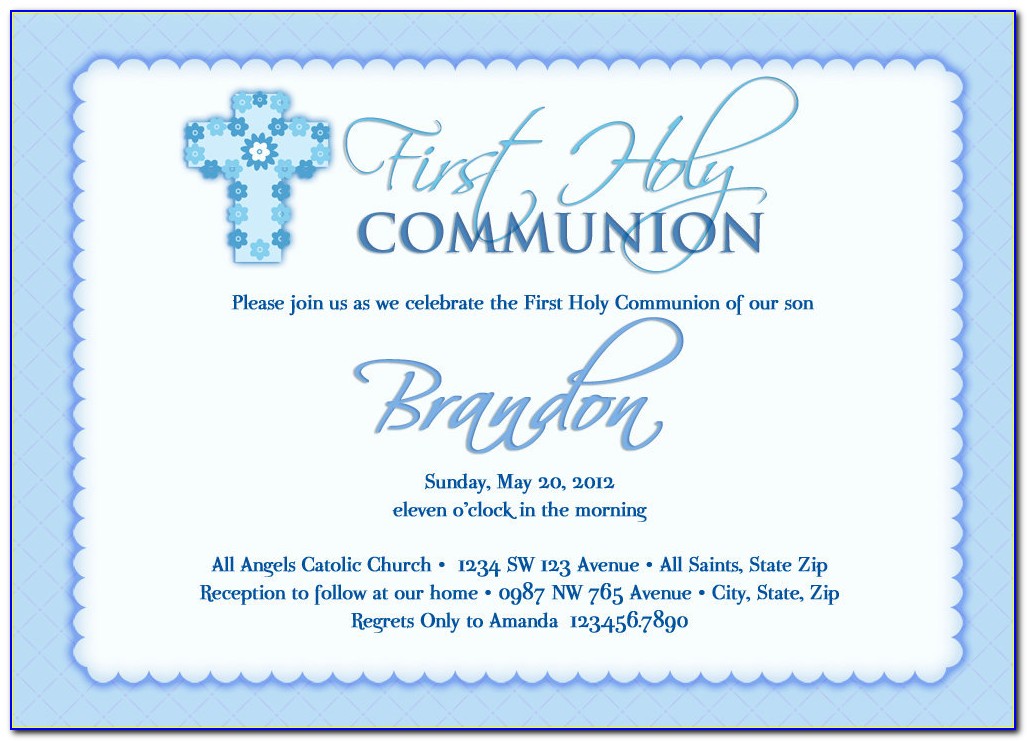First Communion Invitations Samples