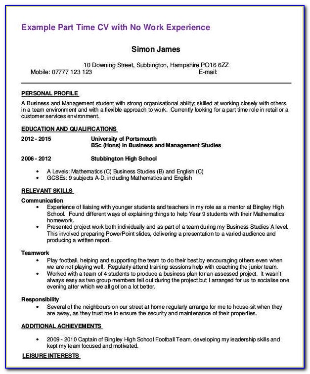 First Time Resume Template Word