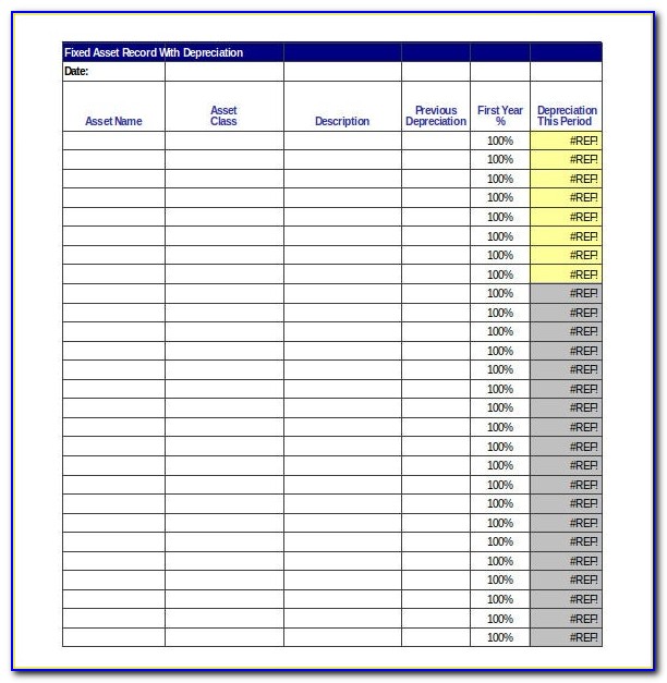 Fixed Asset Inventory Excel Template