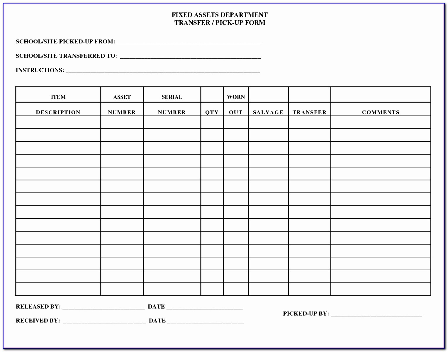 Fixed Asset Register Template Excel Free Uk