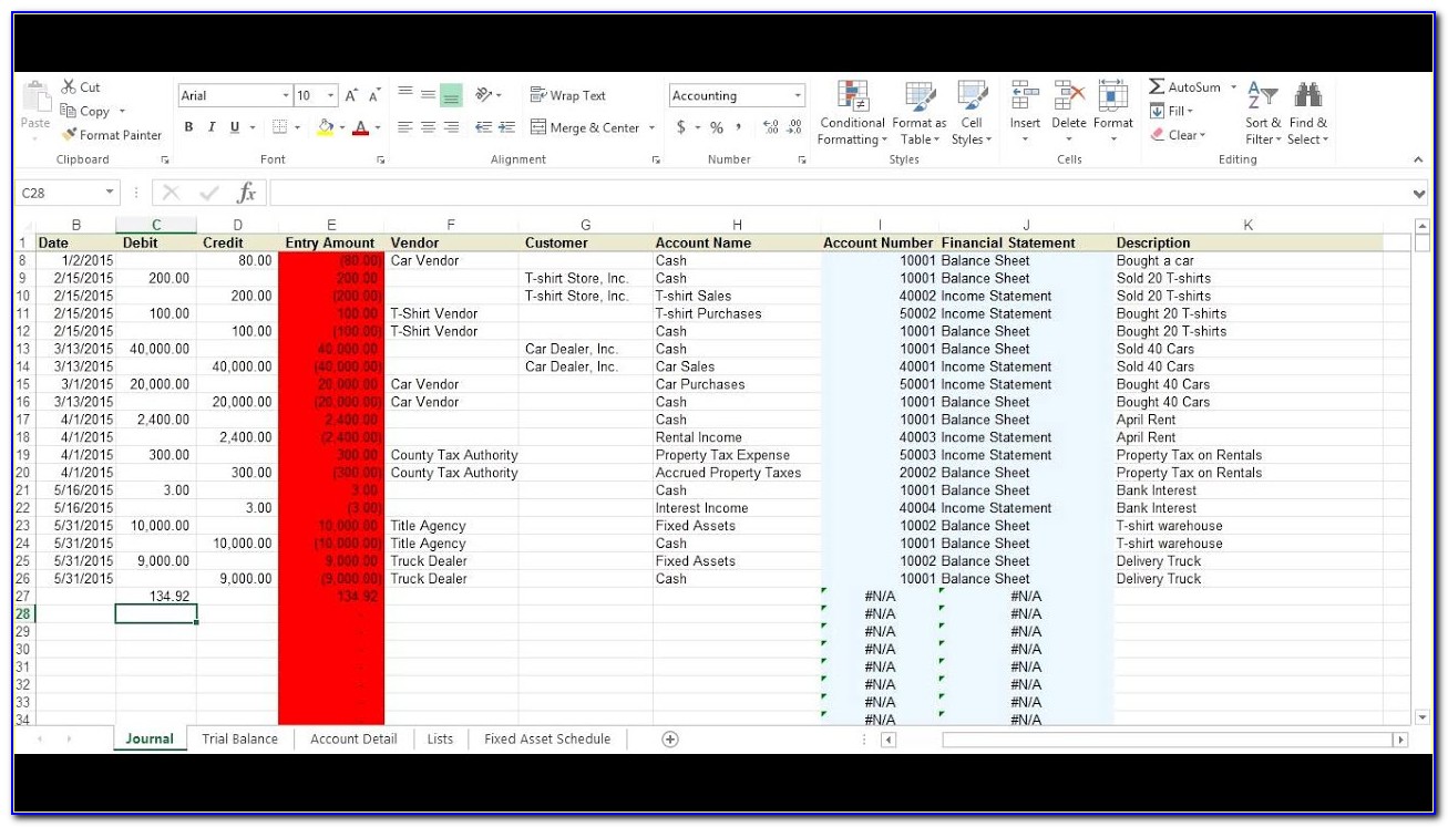 Fixed Asset Schedule Format Excel