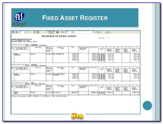 Fixed Asset Schedule Template Excel