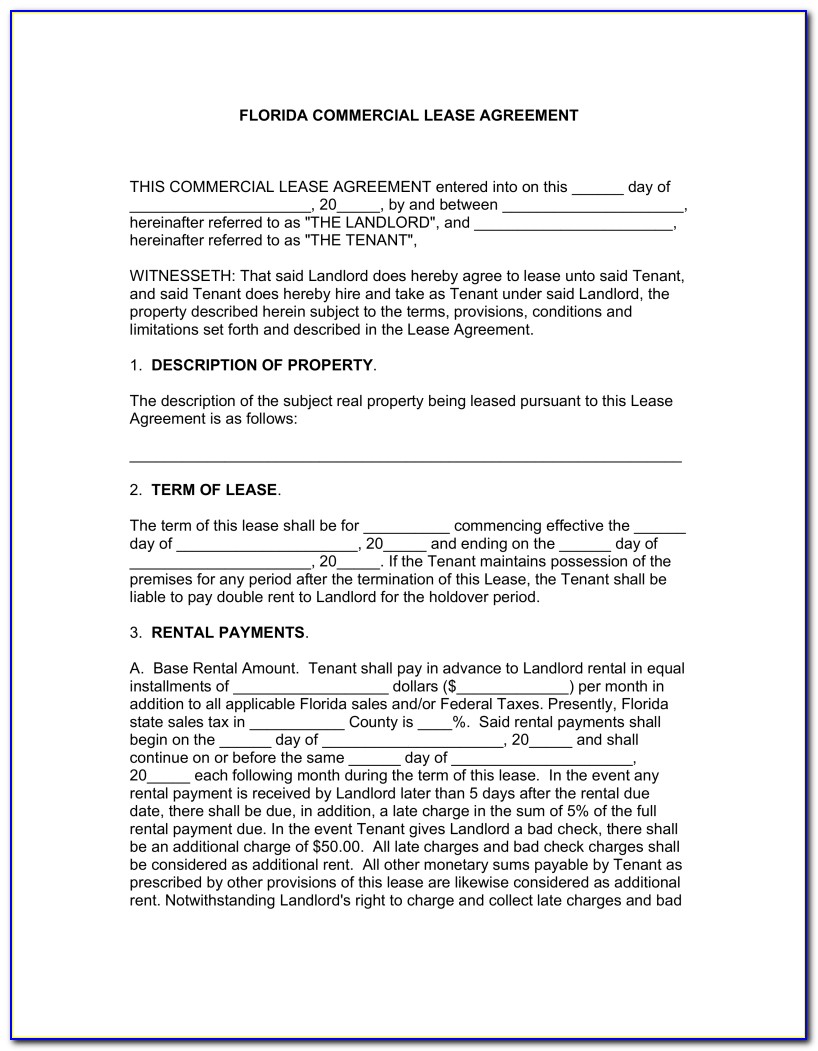 Florida Apartment Lease Agreement Template