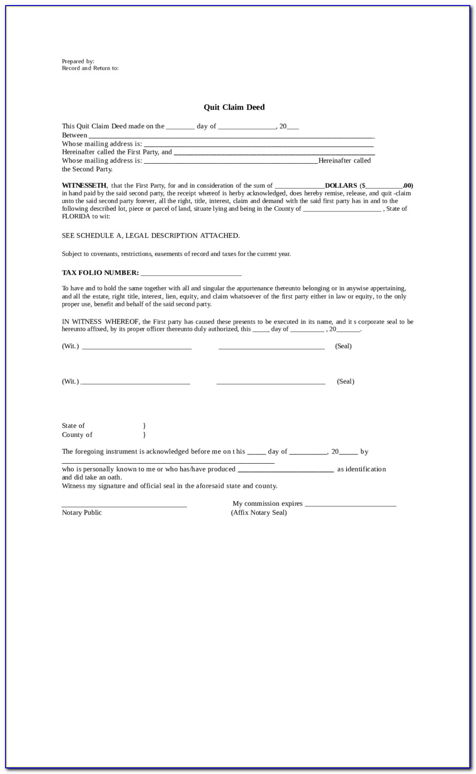 florida-quit-claim-deed-form-lee-county