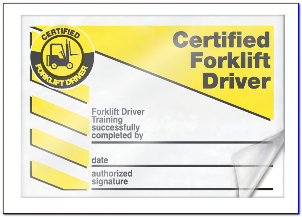 Forklift Certification Template Free