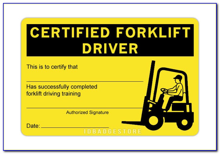 Forklift Operator Certificate Template