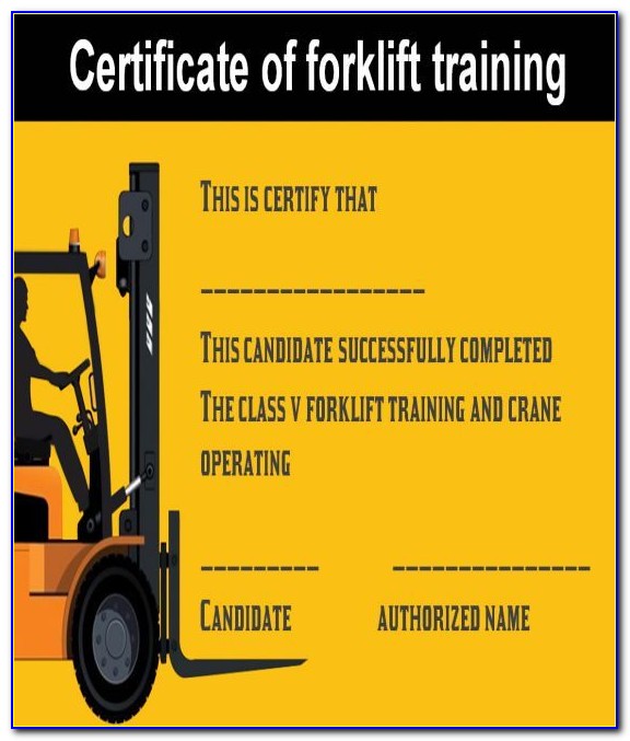 Forklift Truck Training Certificate Template Free