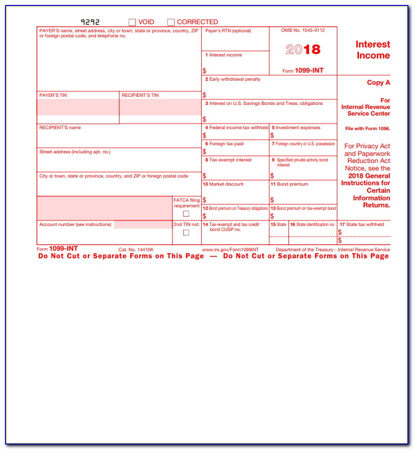Form 1099 Template Software