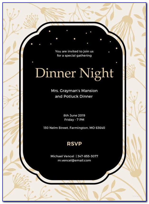 Formal Dinner Invitation Templates Free Download