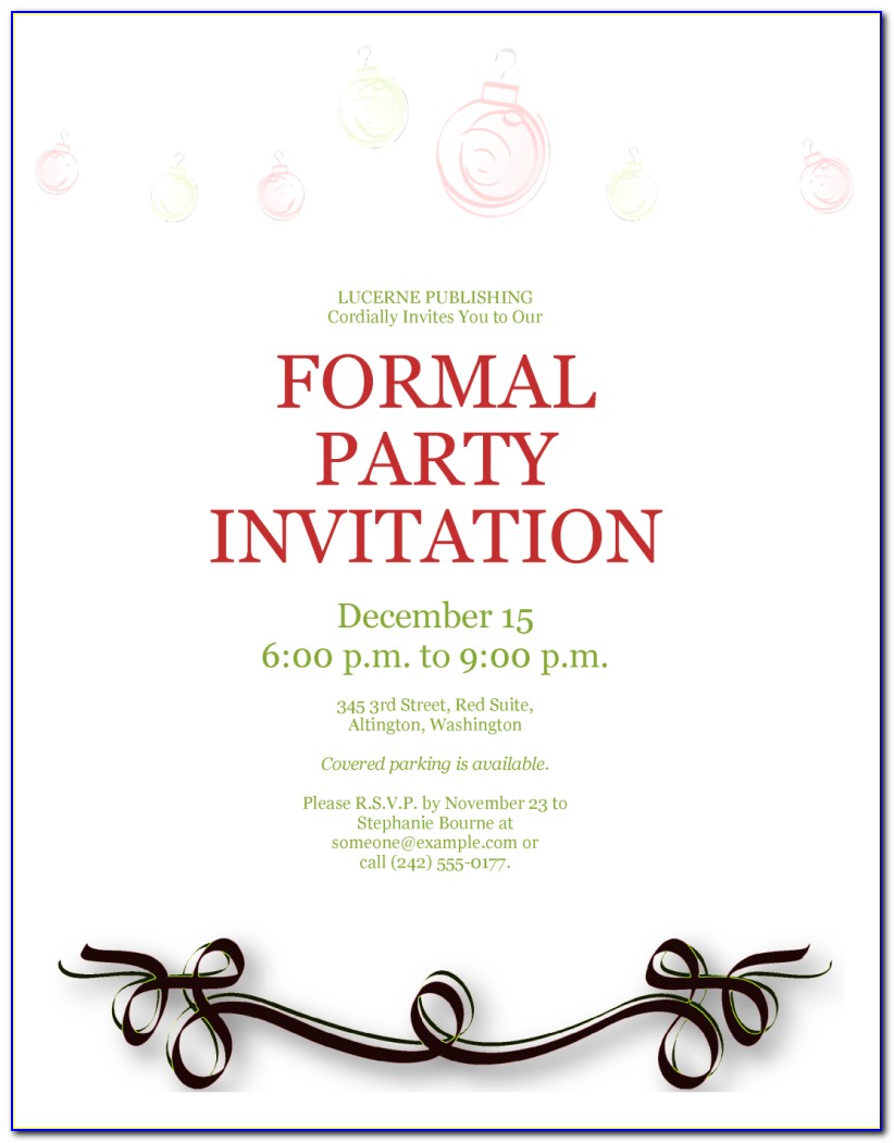 Formal Event Invite Template