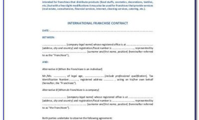 Franchise Agreement Forms Free Download