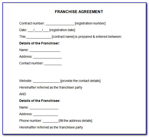 Franchise Agreement Template South Africa
