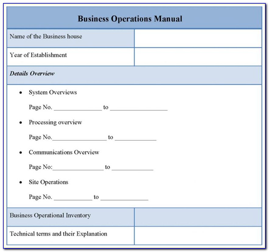 Franchise Operations Manual Template