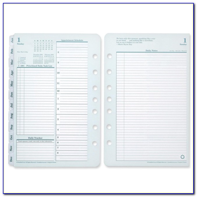 Franklin Covey Classic Planner Template