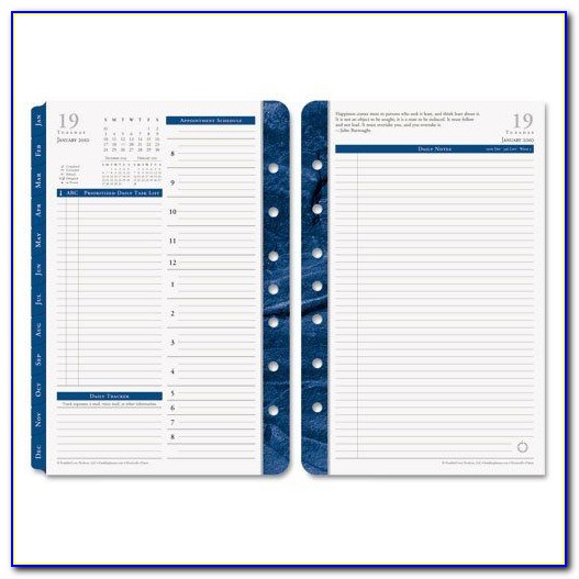 Franklin Covey Daily Planner Template