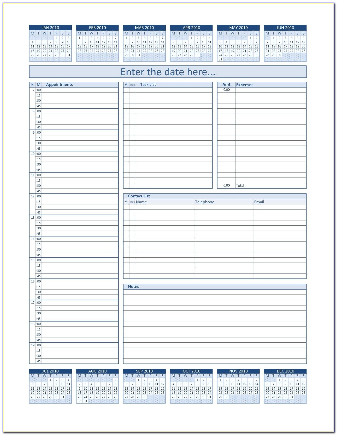 Franklin Covey Weekly Planner Template Excel