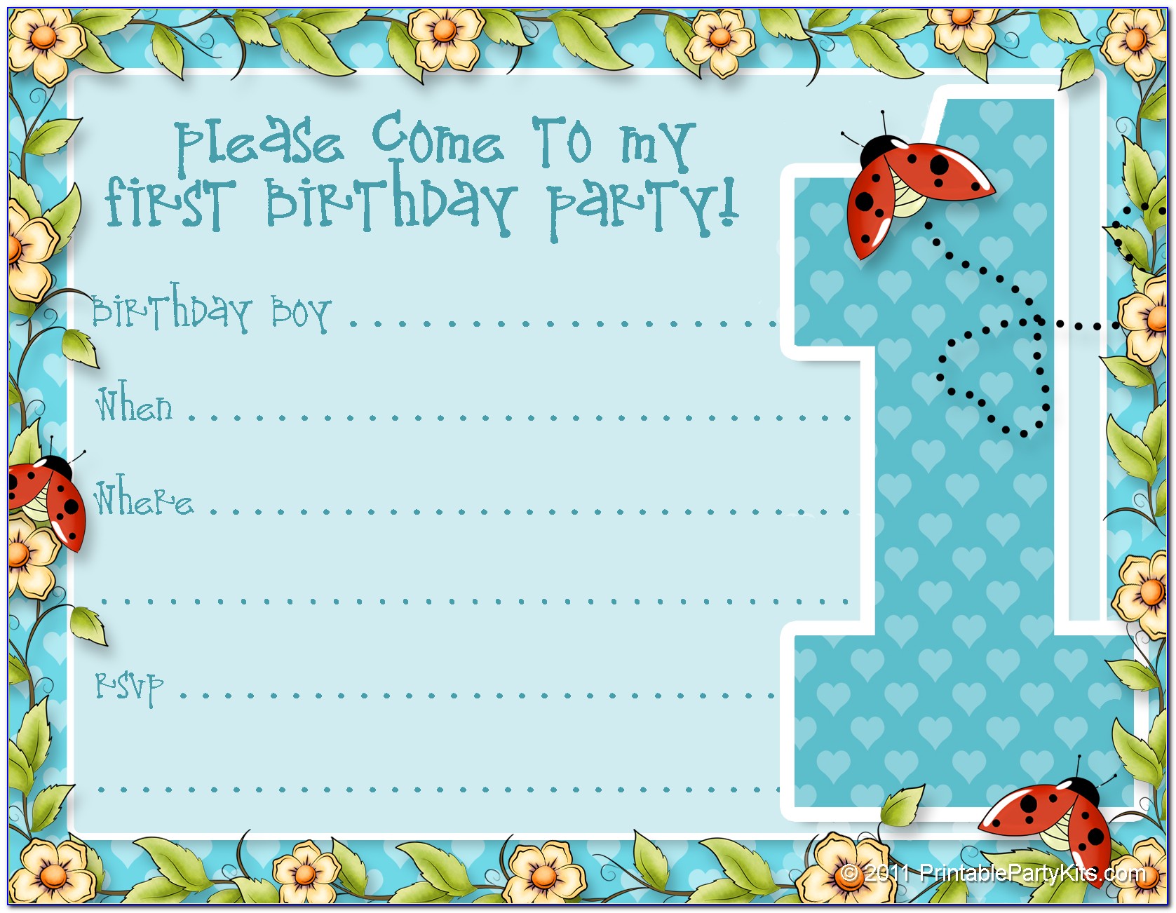 Free 1 St Birthday Invitation Templates For Word