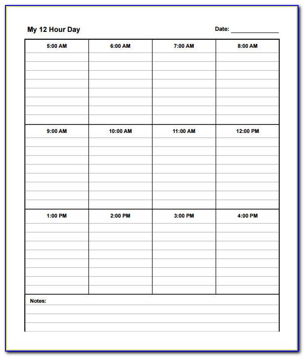 Free 12 Hour Nursing Schedule Template