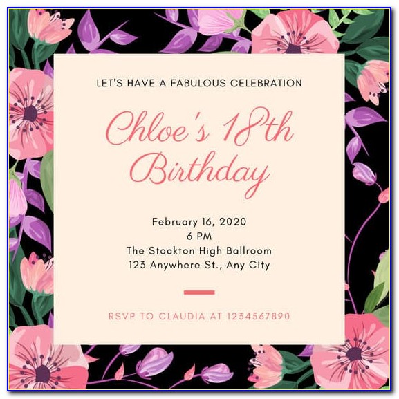 Free 18th Birthday Invitation Maker