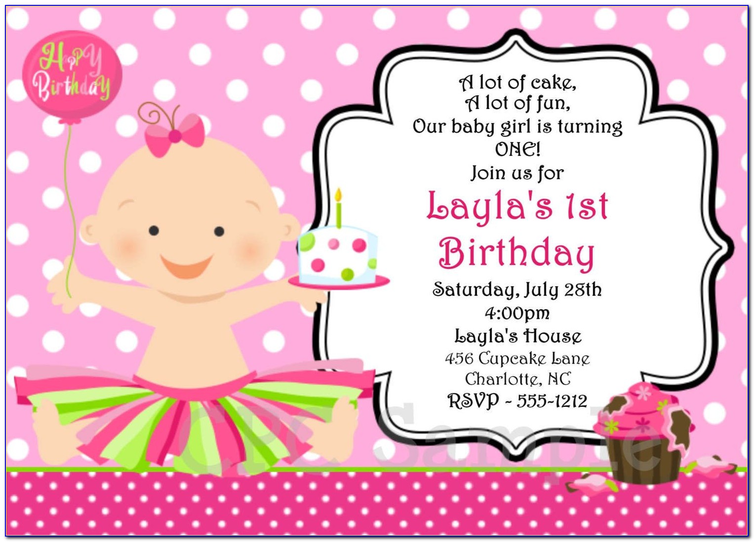 Free 1st Birthday Invitation Template With Photo