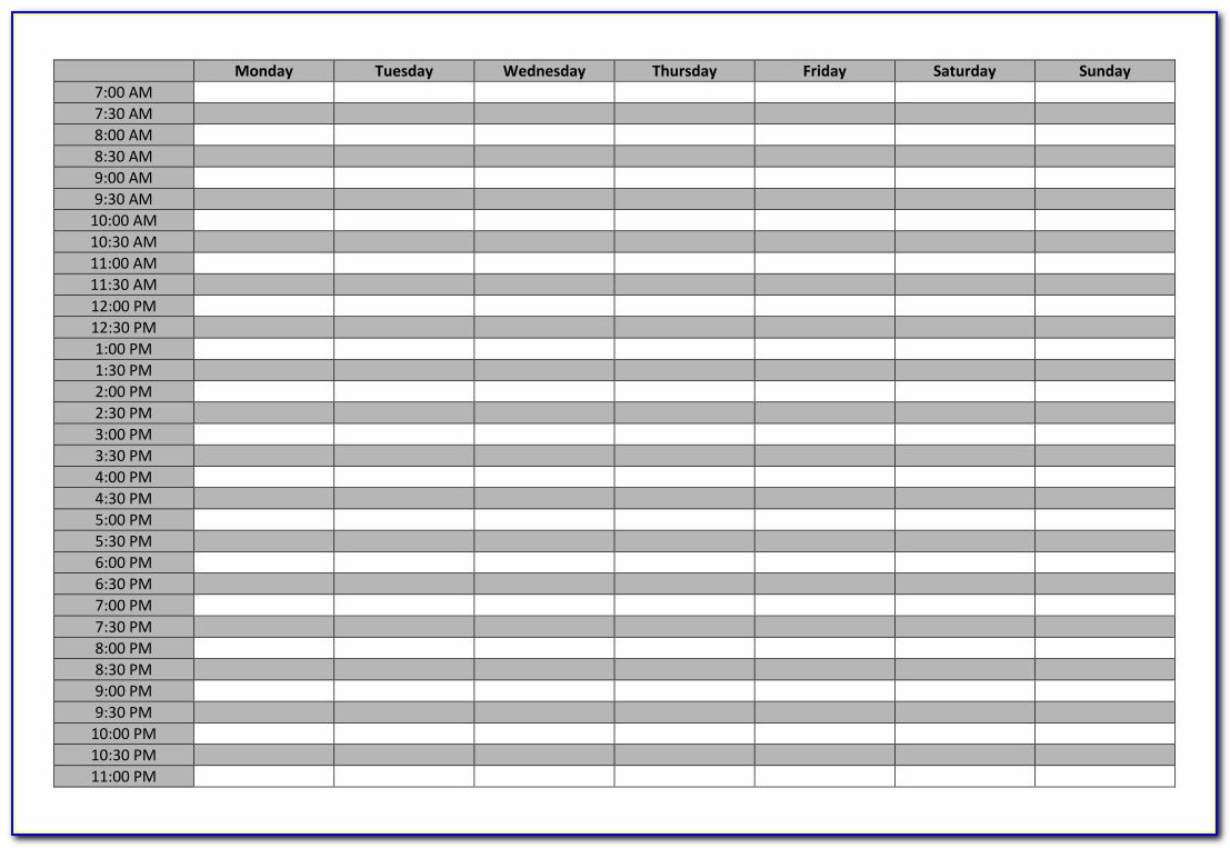 Free 24 Hour Daily Planner Template