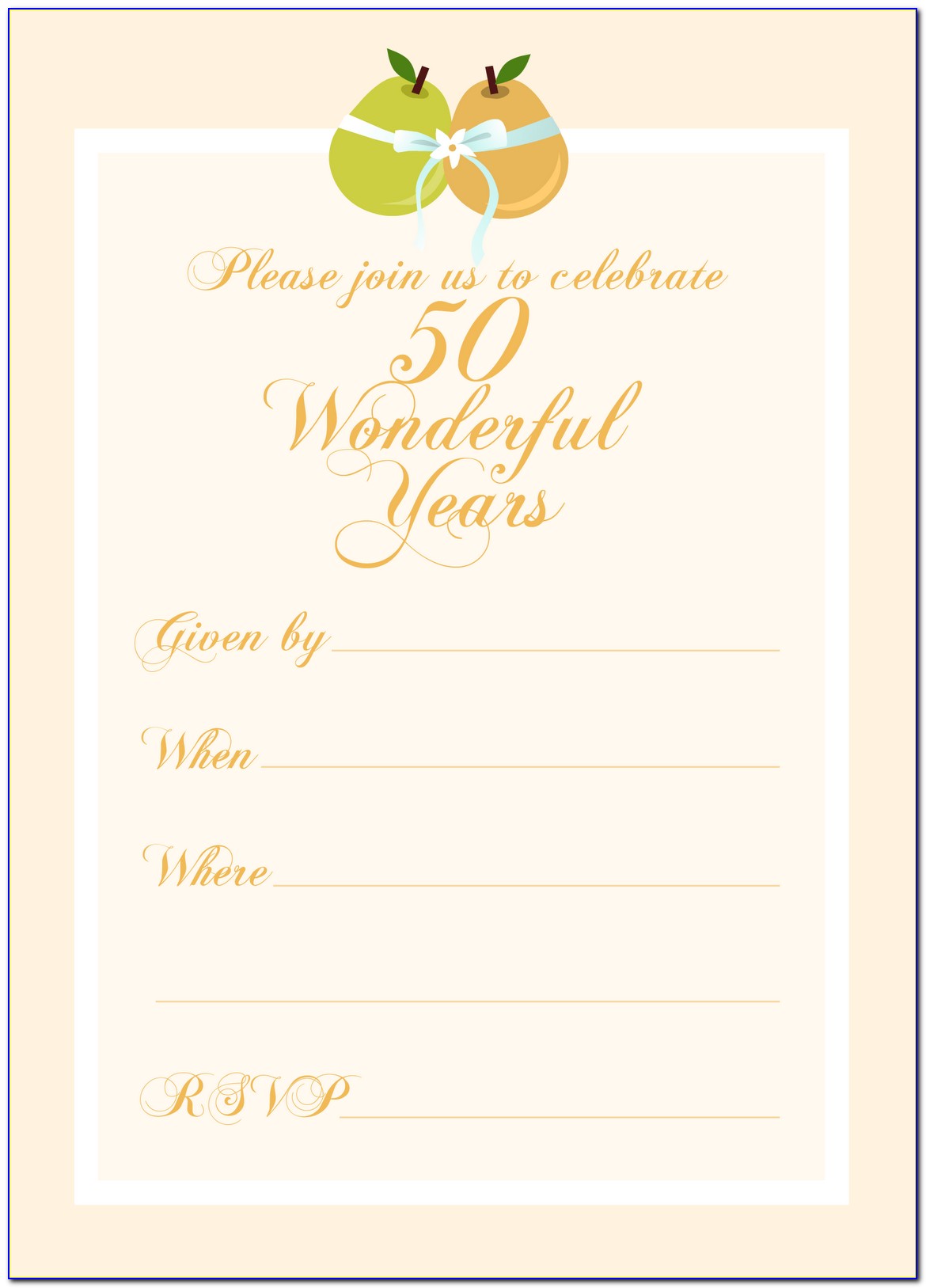 Free 50th Anniversary Invitation Template