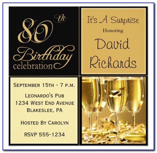 Free 80 Th Birthday Invitation Templates
