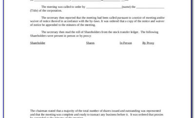 Free Annual Shareholder Meeting Minutes Template