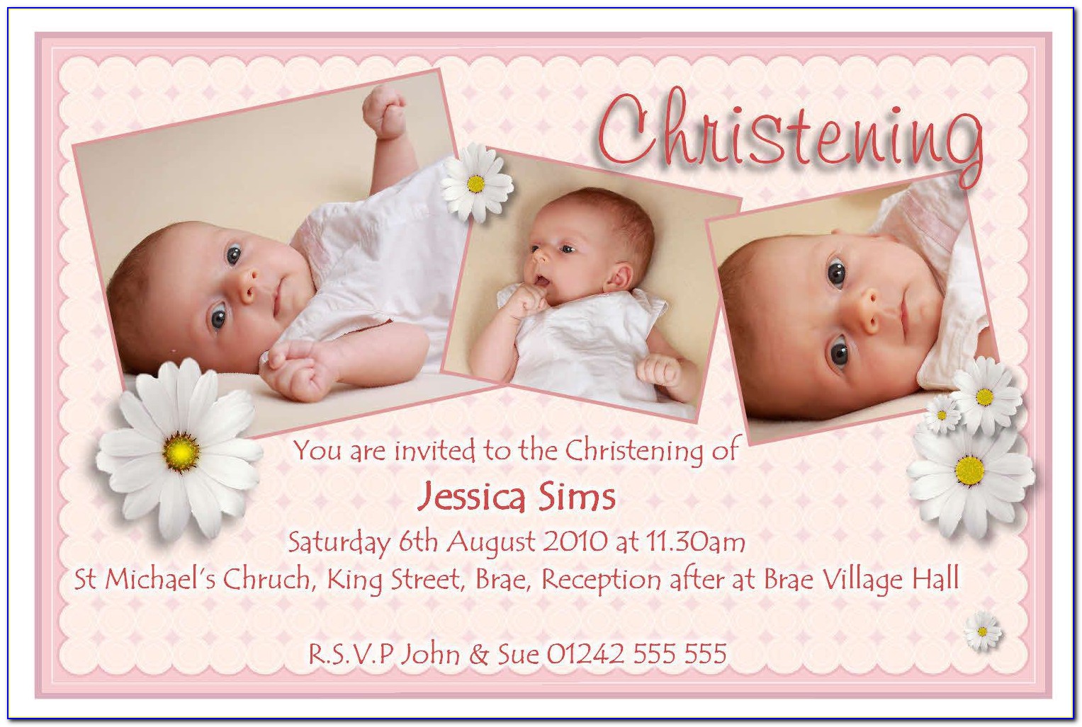 Free Baptism Invitation Template For Baby Girl