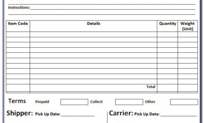 Free Bill Of Lading Forms