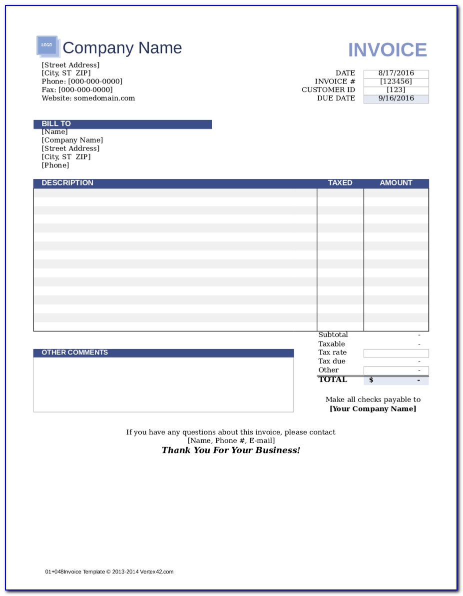 Free Billing Invoice Template For Openoffice