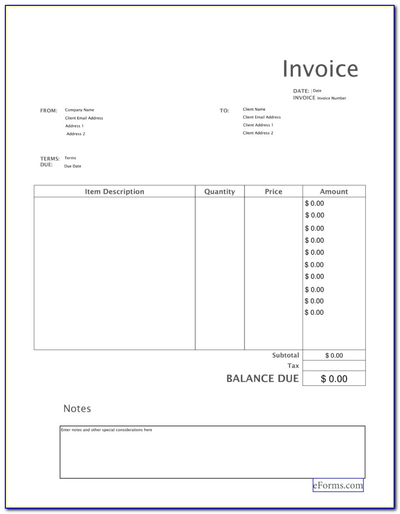 Free Billing Invoice Template Pdf