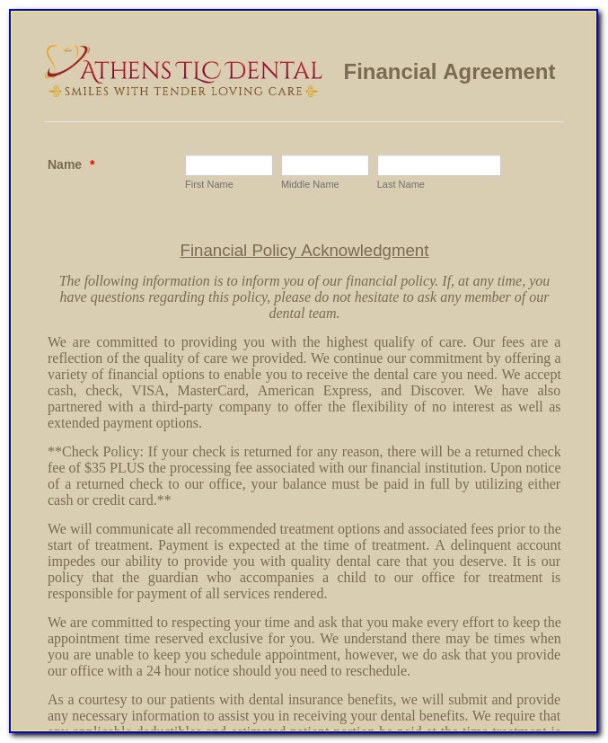 Free Binding Financial Agreement Template