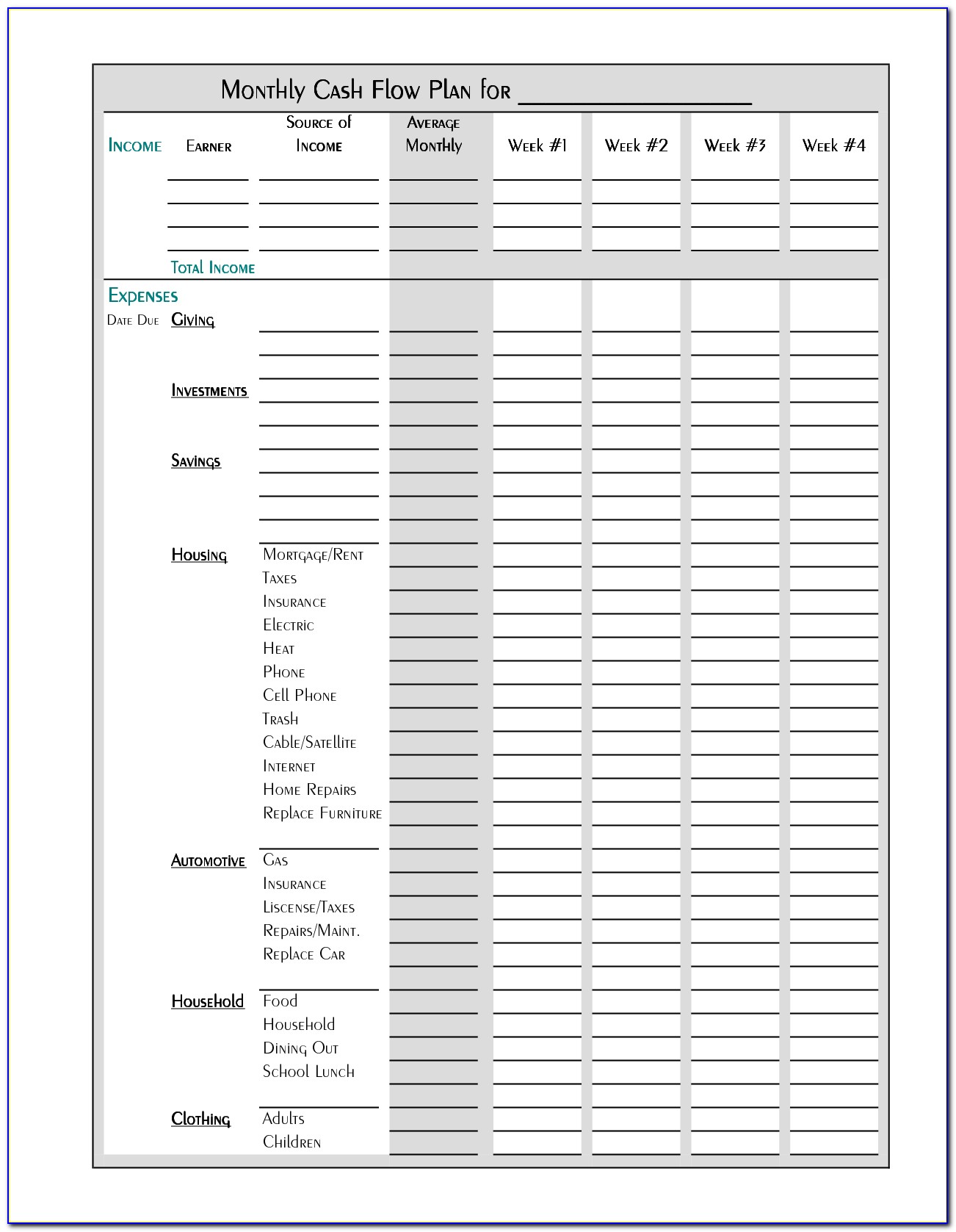 Free Budget Planner Templates