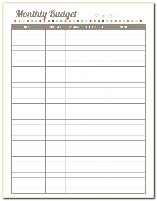 Free Budget Sheet Template Printable