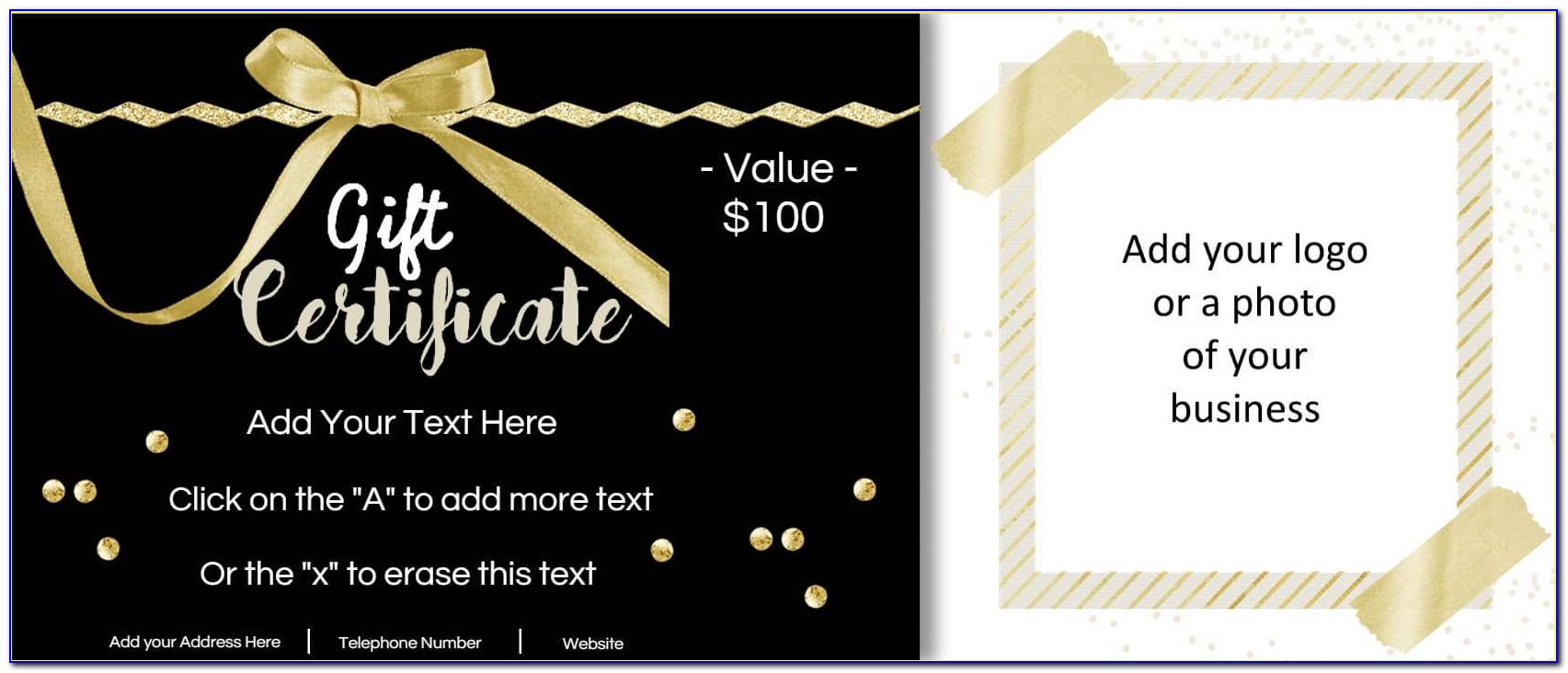 Free Business Gift Certificate Template With Logo