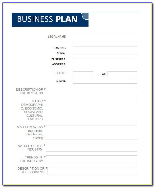 Free Business Plan Template For Word And Excel