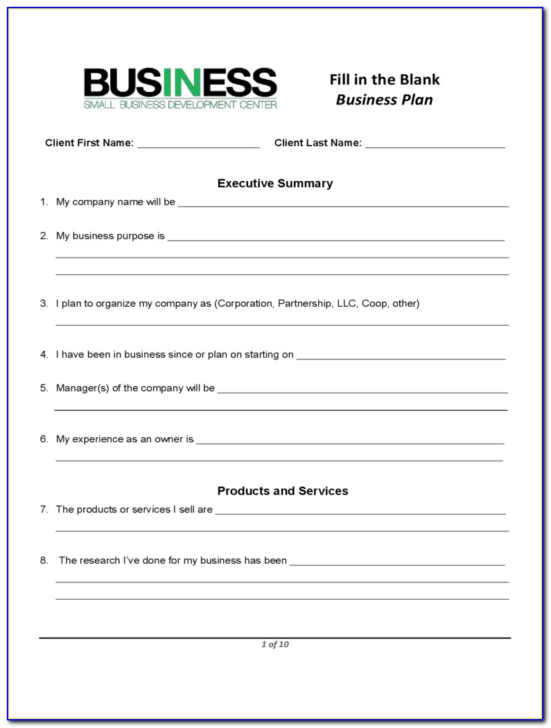 Free Business Plan Template Word South Africa