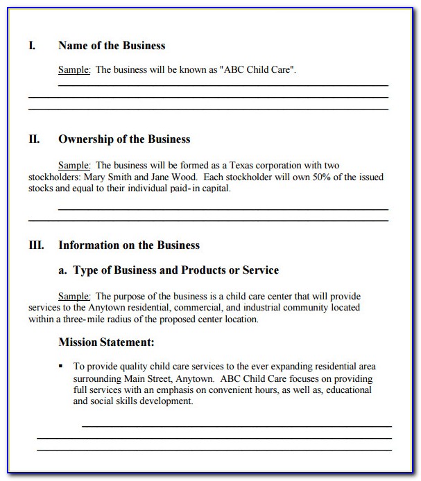 Free Business Plan Templates For Microsoft Word