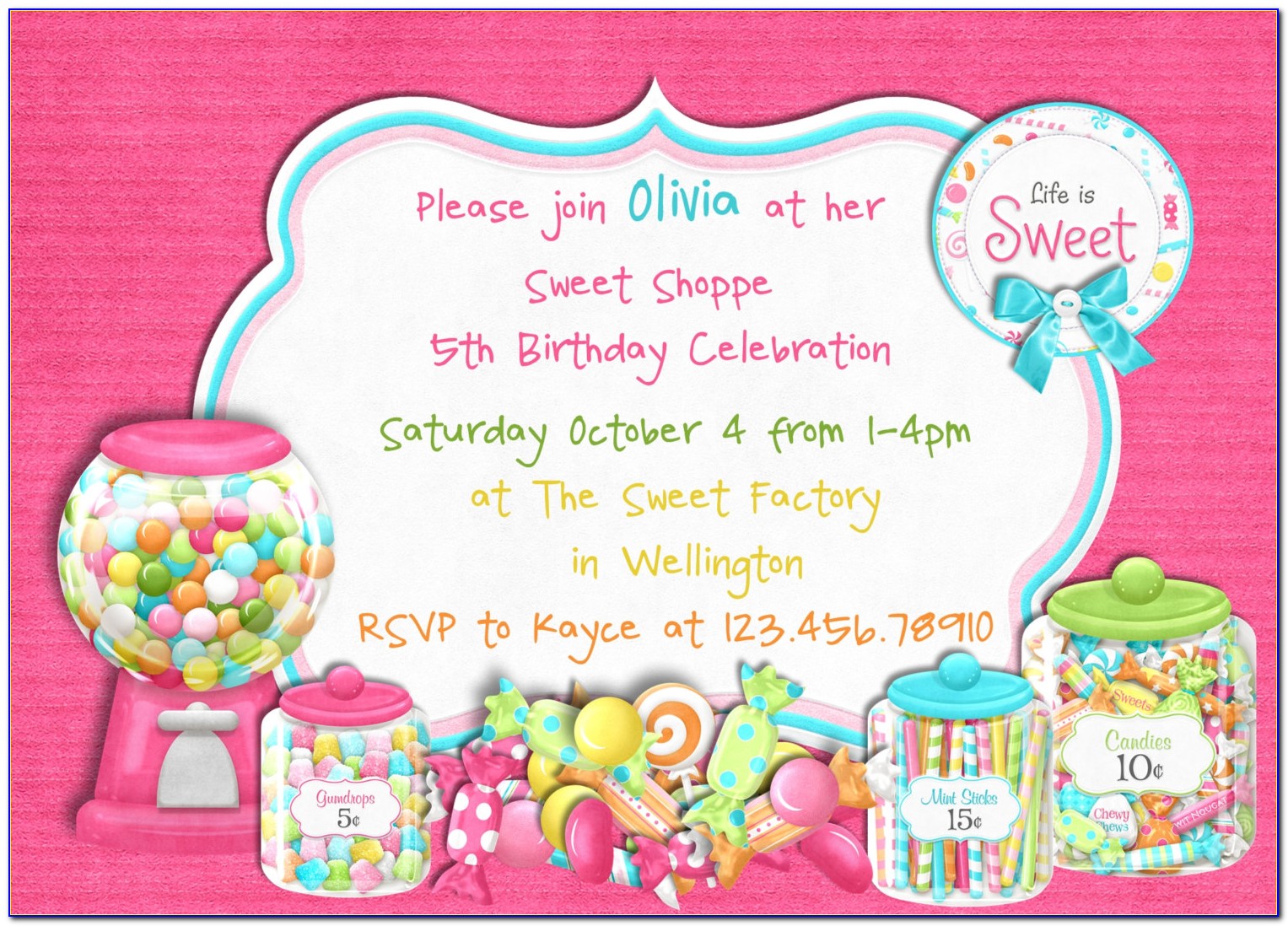 Free Candyland Birthday Invitation Templates