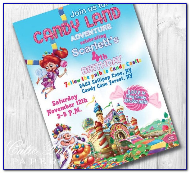 Free Candyland Party Invitation Template