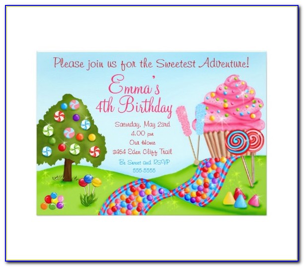 Free Candyland Template Invitations