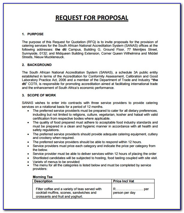 Free Catering Proposal Template Download