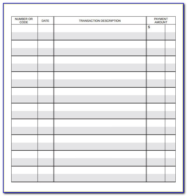 Free Checkbook Balance Sheet Template