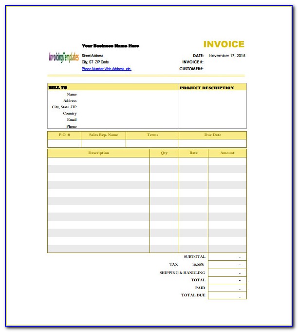 Free Download Billing Invoice Template