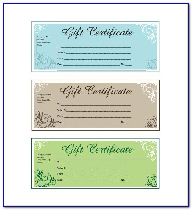 Free Editable Gift Certificate Templates