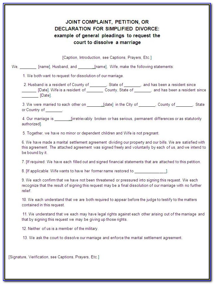 Free Fake Divorce Papers Template