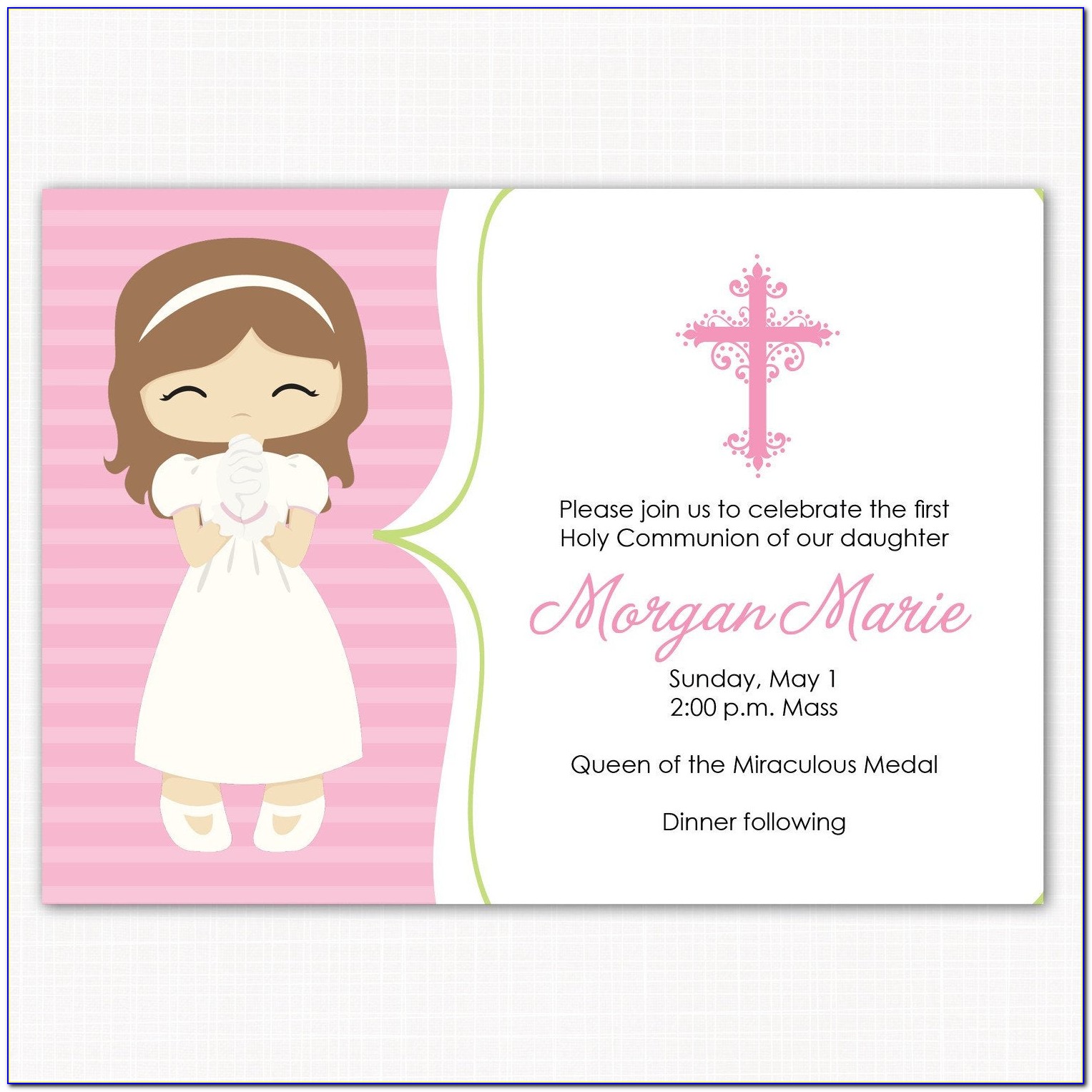 Free First Communion Party Invitation Templates