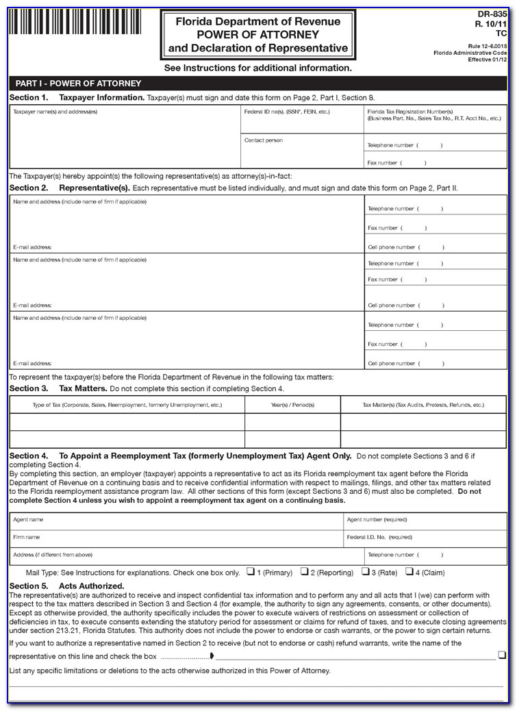 Free Florida Health Care Power Of Attorney Form