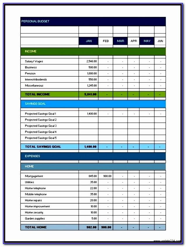 Free Household Budget Templates For Excel